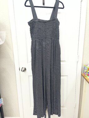 NEW Zenana Sleeveless Women's Plus Size Smocked Top Striped Romper 1X